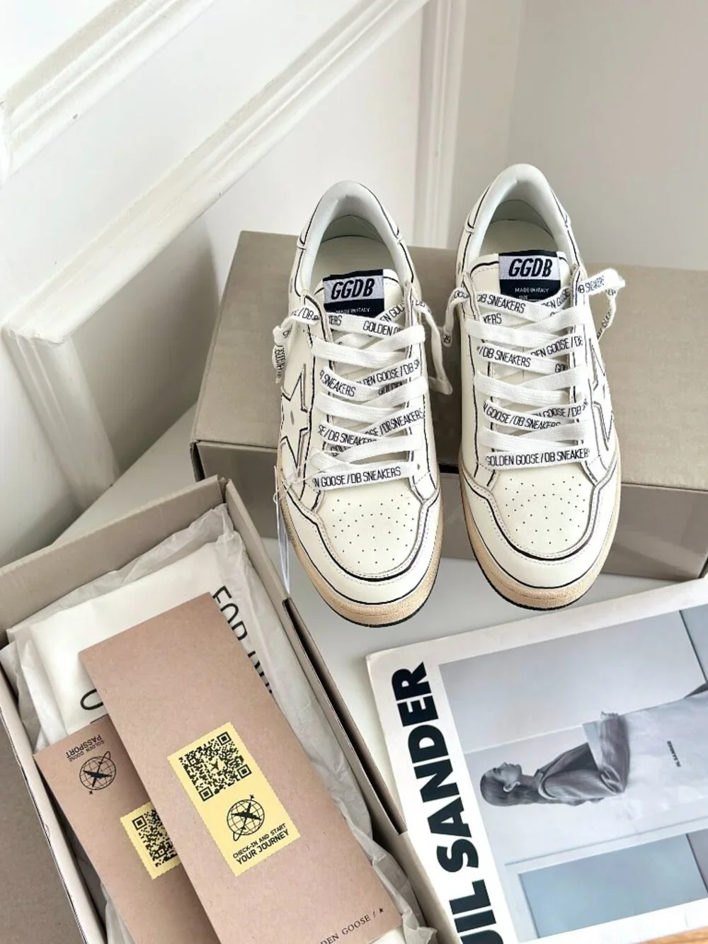 Golden Goose White and Black Women's Sneakers - Picture 3 of 9